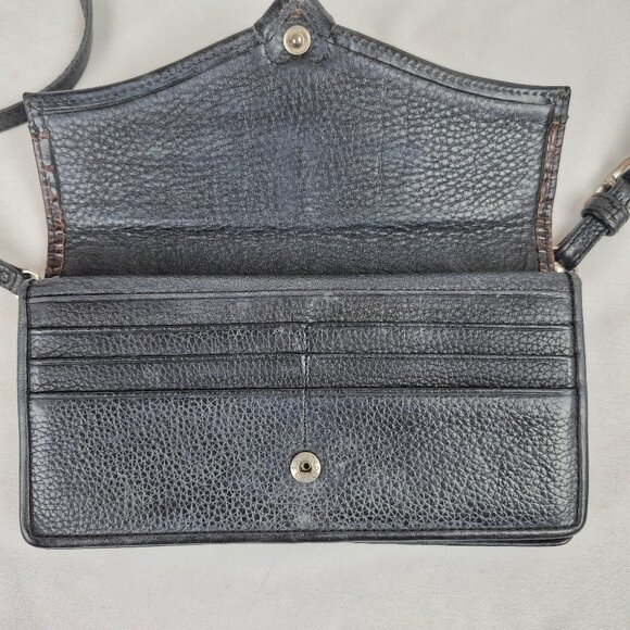 Brighton Bella Luna Crossbody Clutch Wallet Two Tone Black & Brown - Picture 8 of 16